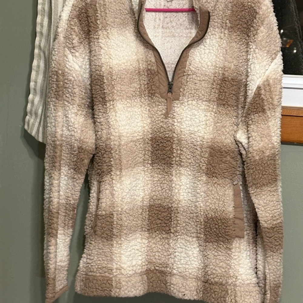 Maurices Cream and Tan Sherpa